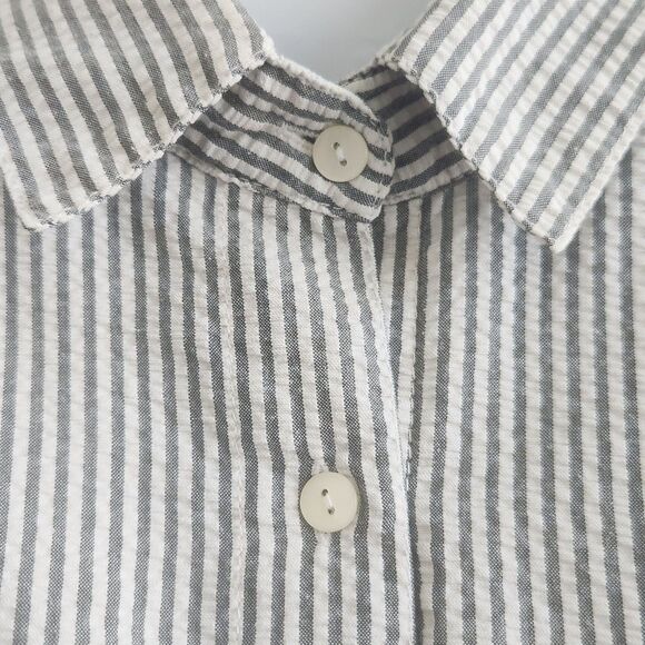 Winnie The Pooh Seersucker Embroidered Camp Shirt-Grandmacore-Gray/White-Loose L - Picture 8 of 10